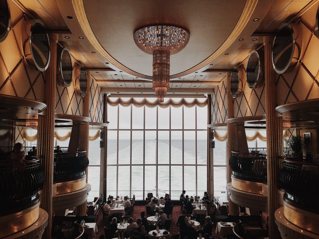 Crystal Chandelier in Restaurant