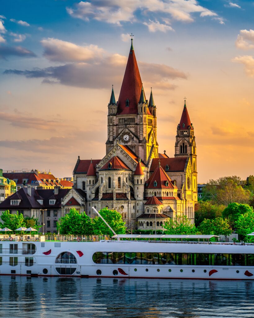 A river cruise boat on the Danube river