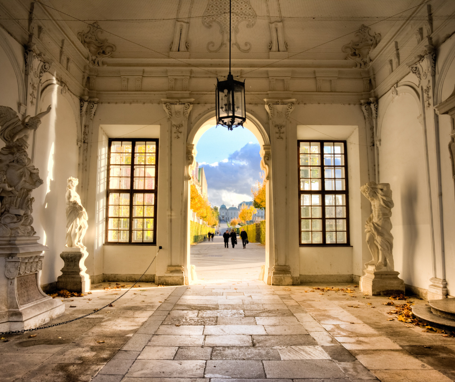 Inside the Belvedere Palace.