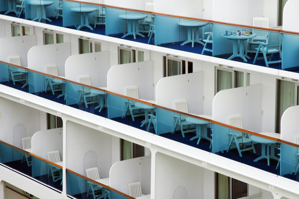 Balconies on a cruise ship