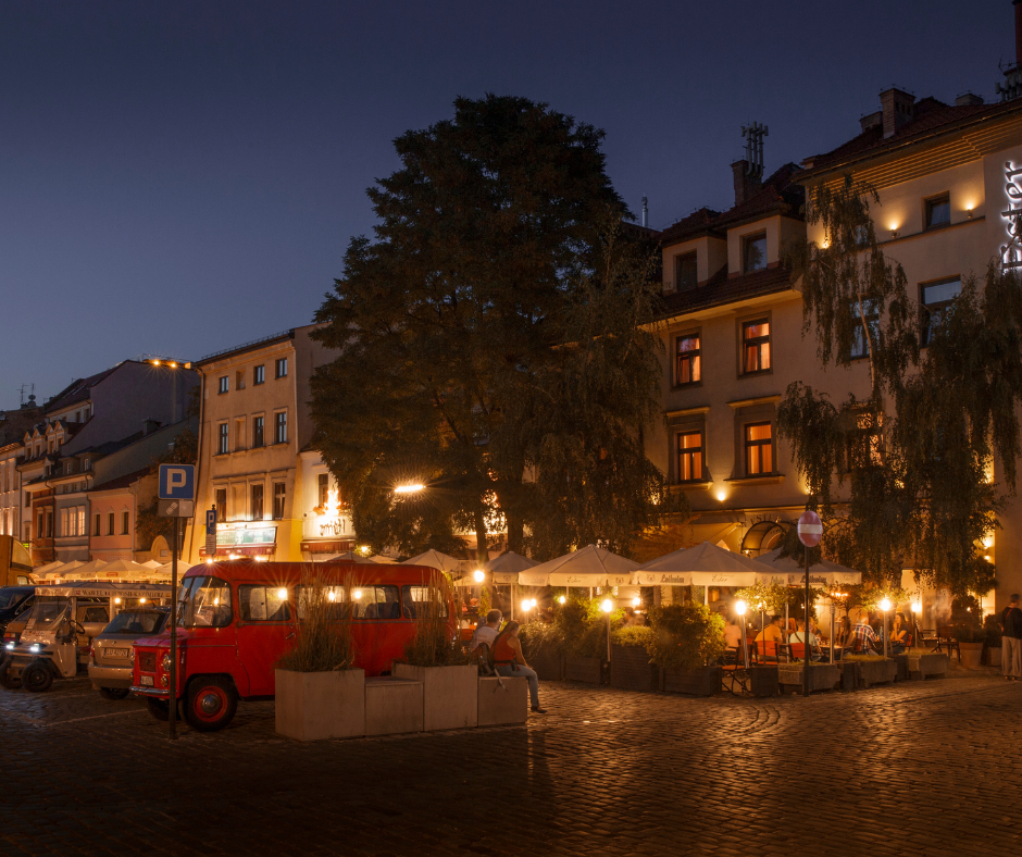 A scene at night in the Jewish quarter