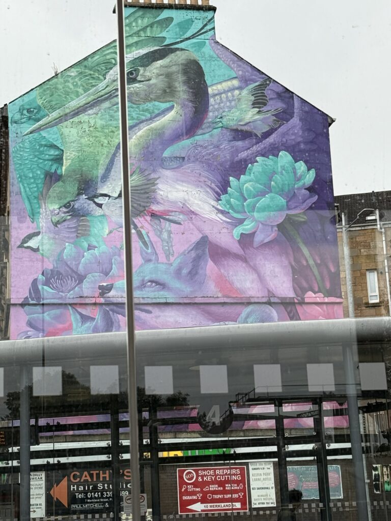 A really cool mural on one of the buildings in Glasgow.