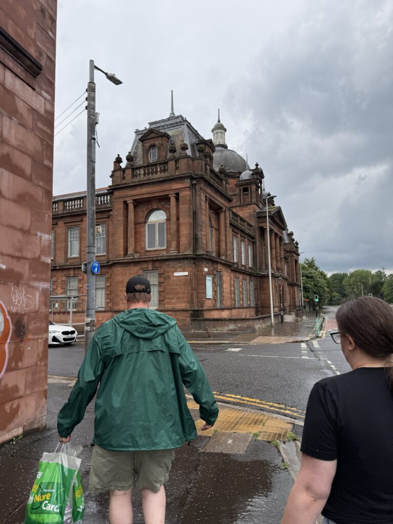 A gorgeous old building that was right after we stepped off of the subway on our Scotland family adventure.