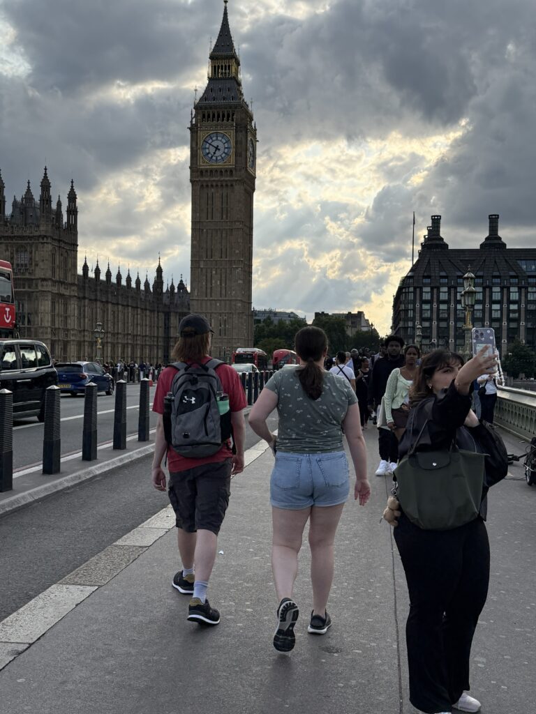 Walking towards Big Ben during our London Family Vacation 