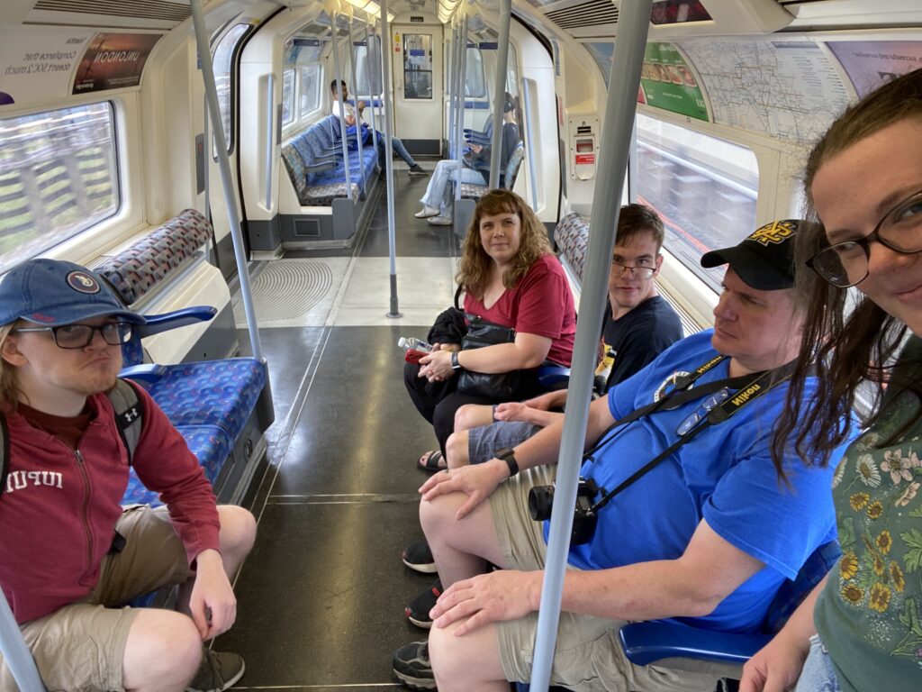 Our London family vacation - Riding the subway to London.