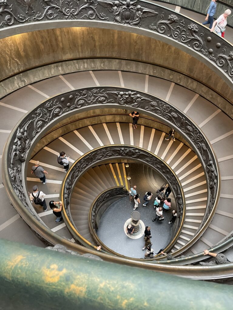 Rome and Florence itinerary Vatican Museums spiral staircase"