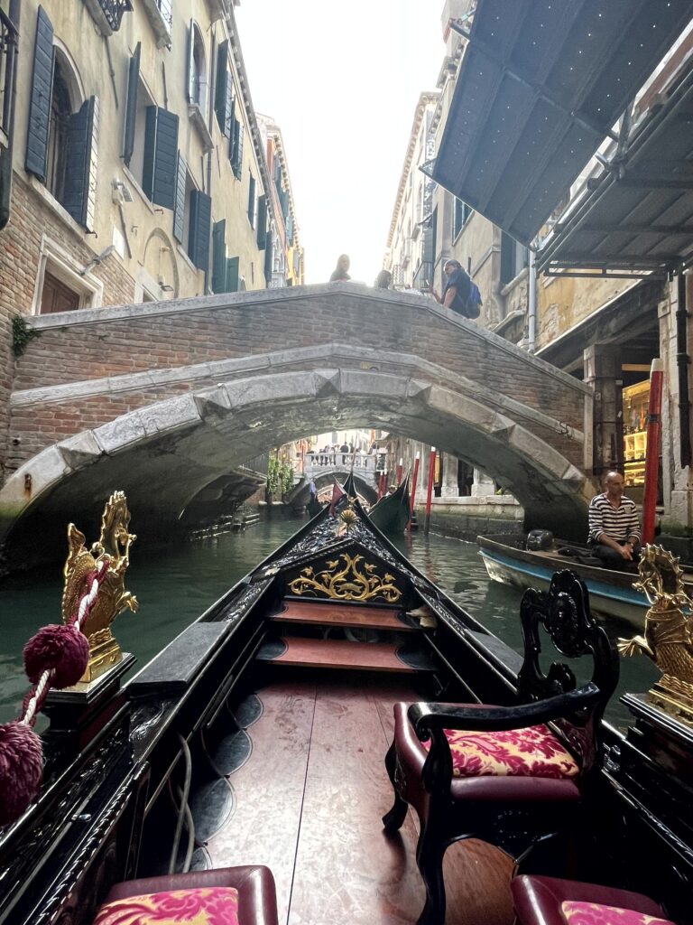 Venice gondola ride canals Italy anniversary trip