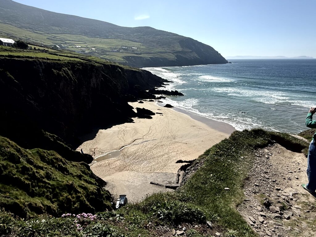 Slea Head Drive on the Dingle Peninsula in County Kerry — dramatic Atlantic coastline with green cliffs