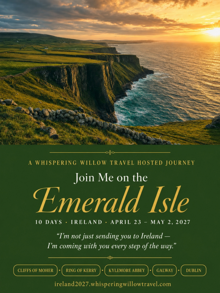 Whispering Willow Travel hosted guided Ireland group tour — scenic Irish landscape with travel advisor
